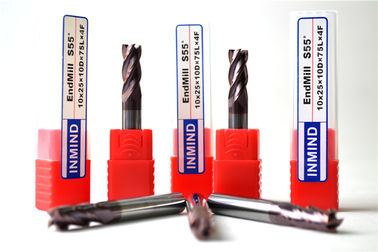 Flauta del molino de extremo del cuadrado del carburo de tungsteno 4/cortador de encargo 0.5um - 0.6um del molino de extremo de la ranura