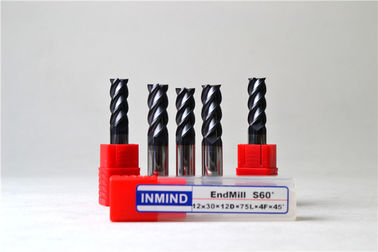 Estándar del molino de extremo del cuadrado del carburo de tungsteno con el ángulo de hélice 45° para el corte de alta velocidad